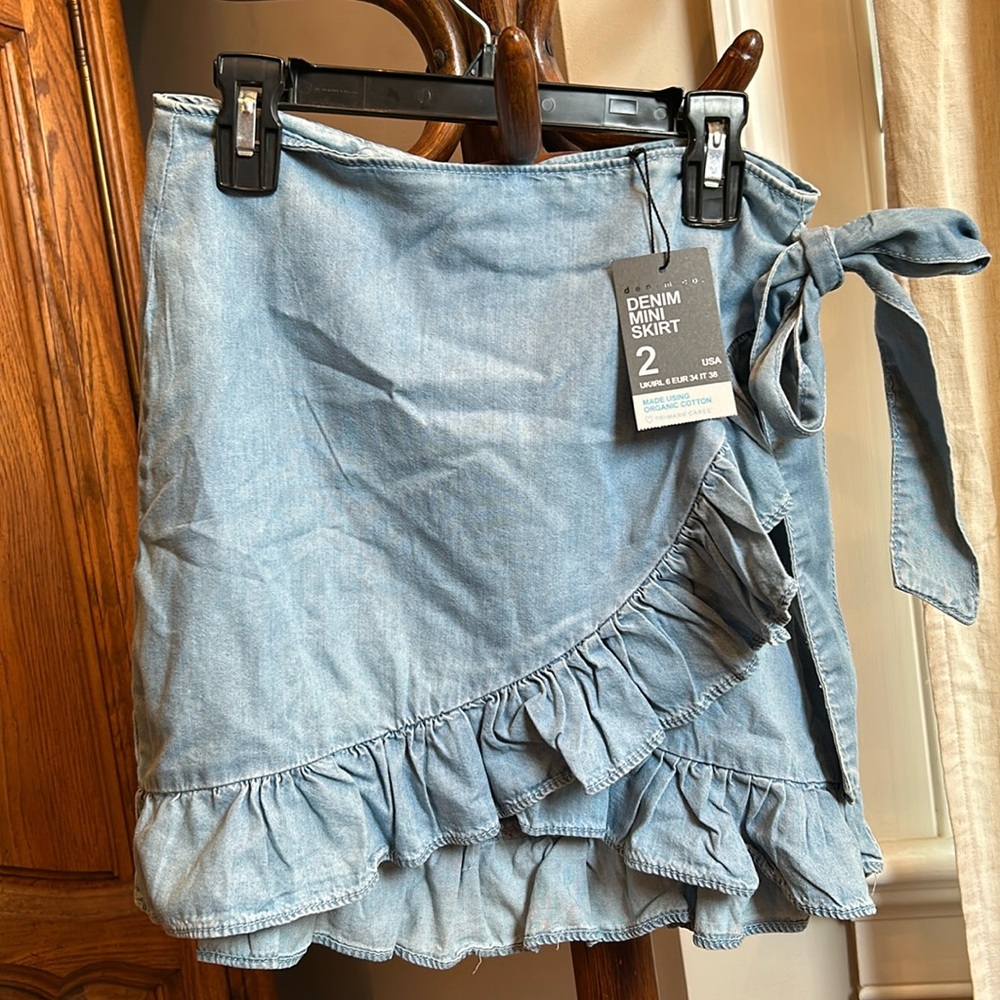 Primark Denim Ruffle Mini Skirt